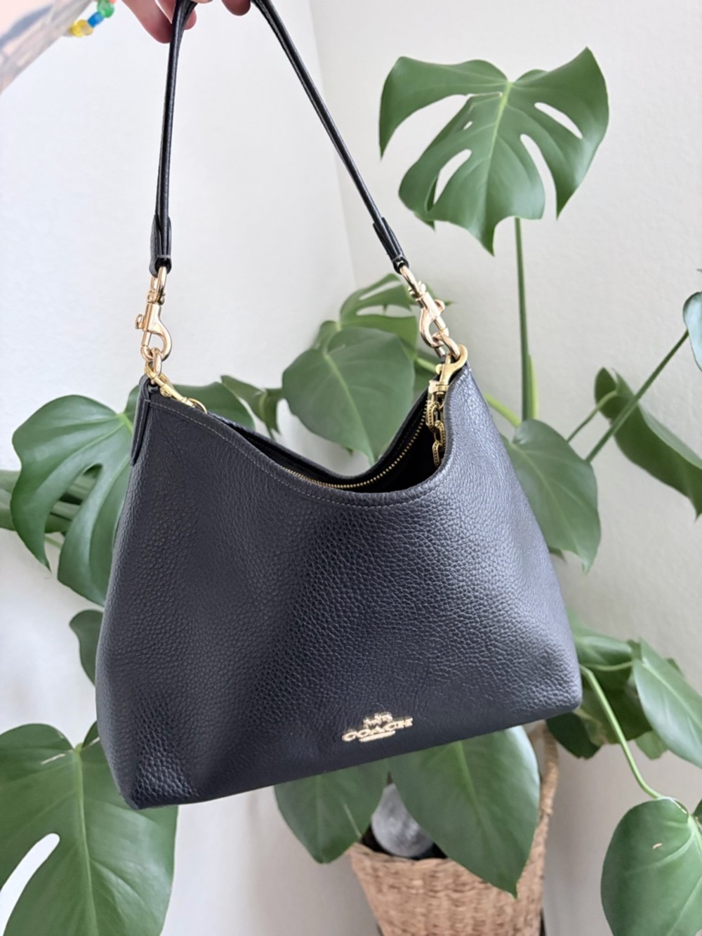 Coach Black Pebbled Leather laurel